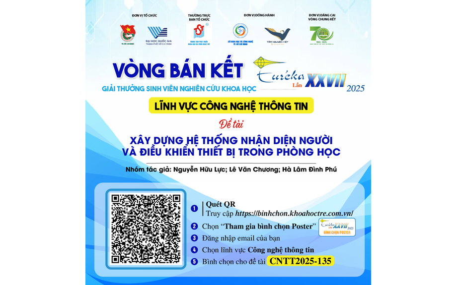 05 đề tài của sinh viên Trường Đại học Thủ Dầu Một vào Bán kết Giải thưởng Sinh viên Nghiên cứu khoa học Euréka 2025